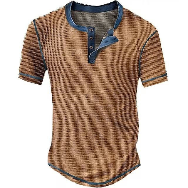 Arian - Vintage Herren T-Shirt Waffelstrick Struktur