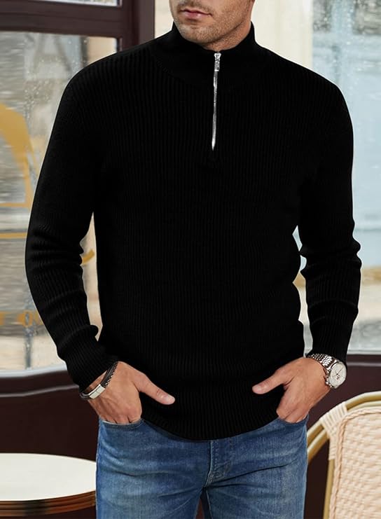 Stylischer zipper-pullover für herren (italienisches Design)