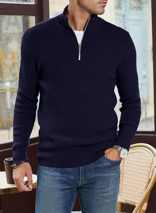 Stylischer zipper-pullover für herren (italienisches Design)