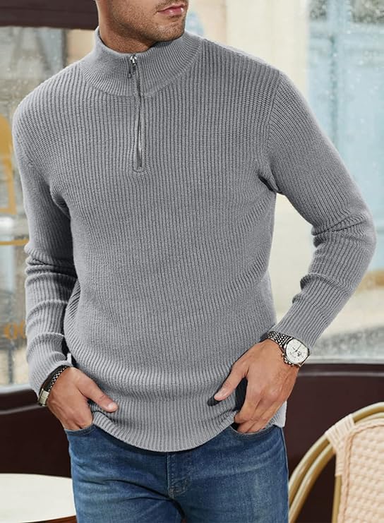 Stylischer zipper-pullover für herren (italienisches Design)
