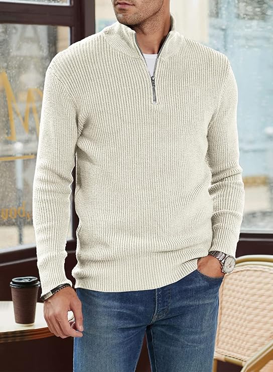 Stylischer zipper-pullover für herren (italienisches Design)