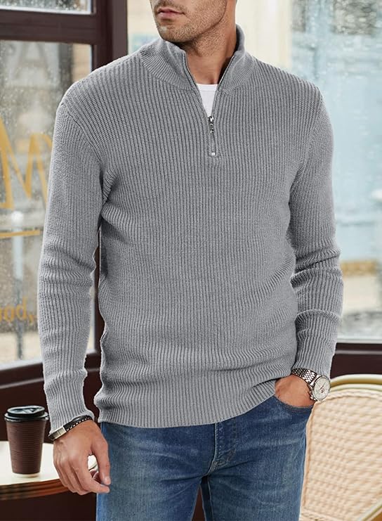 Stylischer zipper-pullover für herren (italienisches Design)