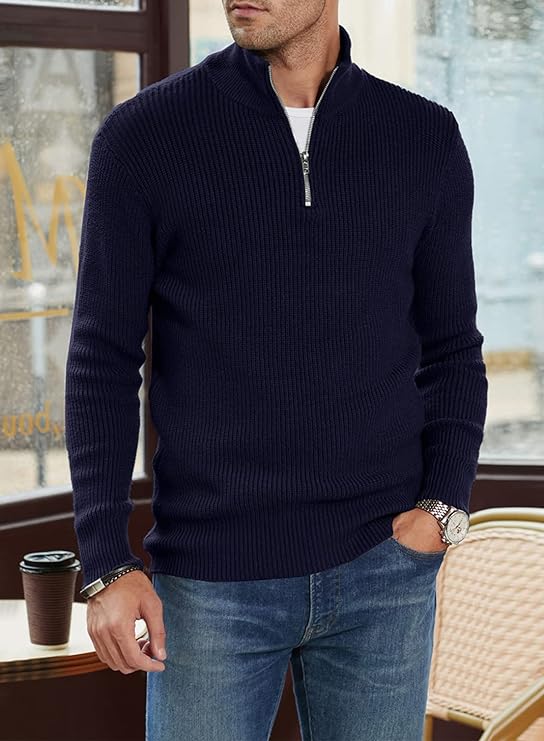 Stylischer zipper-pullover für herren (italienisches Design)