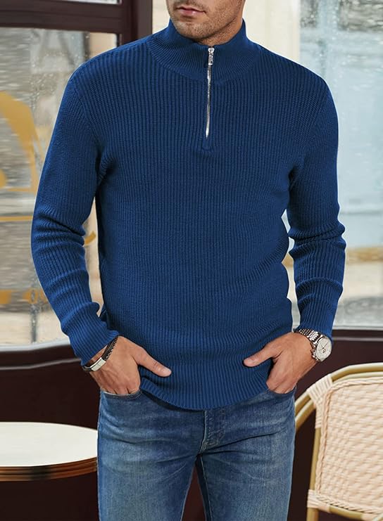 Stylischer zipper-pullover für herren (italienisches Design)