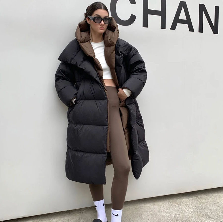 Amalia - Lange Puffer Daunenjacke