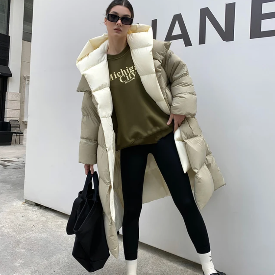 Amalia - Lange Puffer Daunenjacke