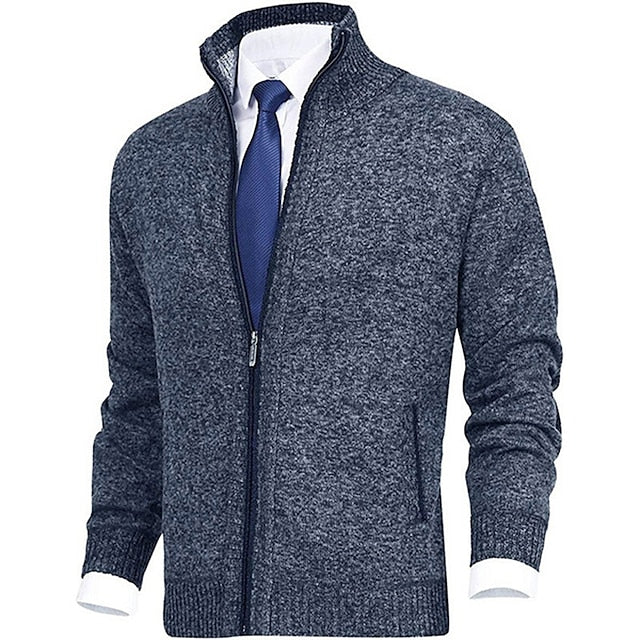 Tom Polo - Stylischer Zipper-Strickpullover für Herren (italienisches Design)