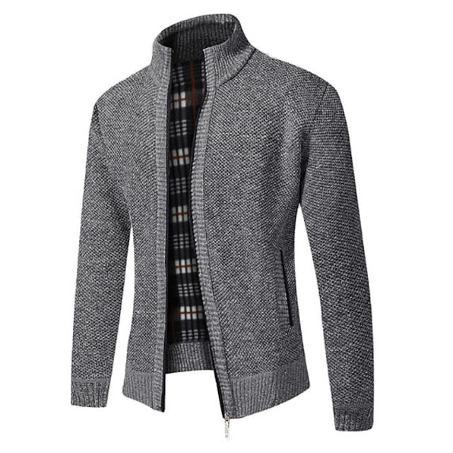 Tom Polo - Stylischer Zipper-Strickpullover für Herren (italienisches Design)