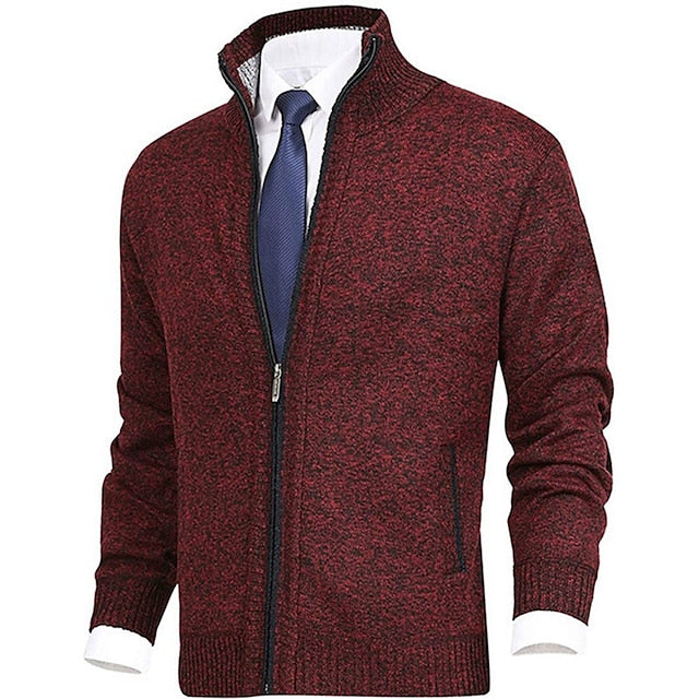 Tom Polo - Stylischer Zipper-Strickpullover für Herren (italienisches Design)