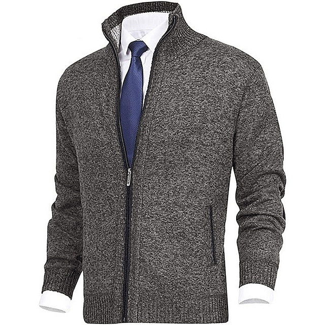 Tom Polo - Stylischer Zipper-Strickpullover für Herren (italienisches Design)
