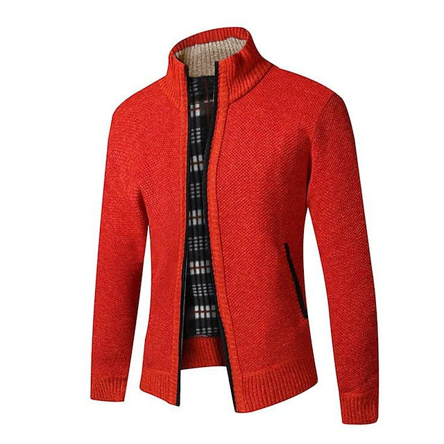 Tom Polo - Stylischer Zipper-Strickpullover für Herren (italienisches Design)