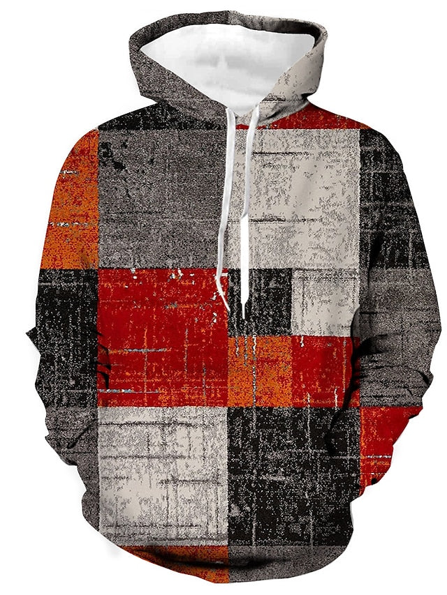 MILL - Stylischer Winter-Hoodie aus Baumwolle mit Karomuster