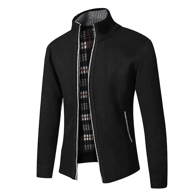 Tom Polo - Stylischer Zipper-Strickpullover für Herren (italienisches Design)