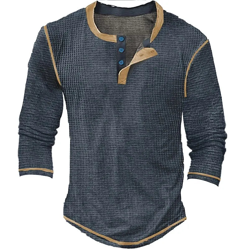 Arian - Vintage Herren T-Shirt Waffelstrick Struktur