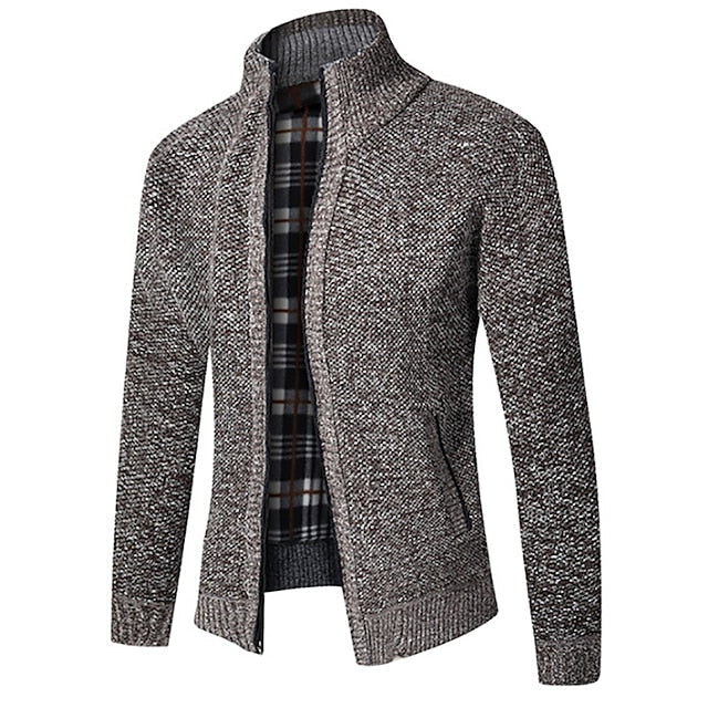 Tom Polo - Stylischer Zipper-Strickpullover für Herren (italienisches Design)