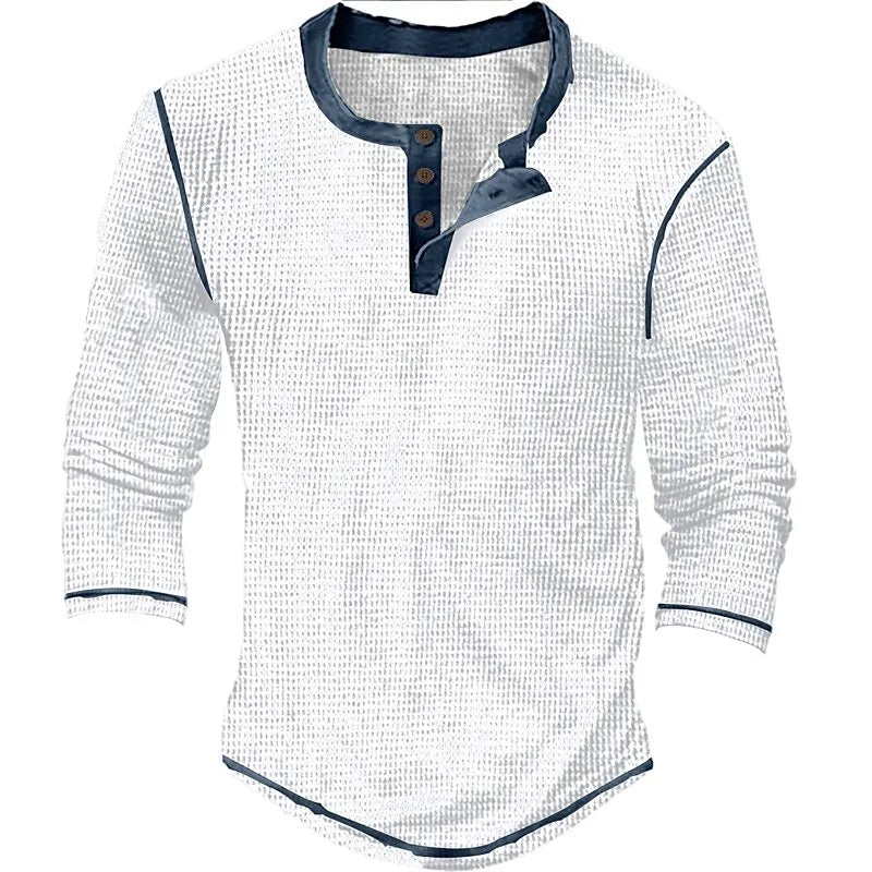 Arian - Vintage Herren T-Shirt Waffelstrick Struktur