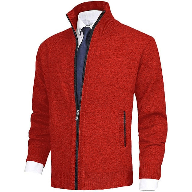 Tom Polo - Stylischer Zipper-Strickpullover für Herren (italienisches Design)