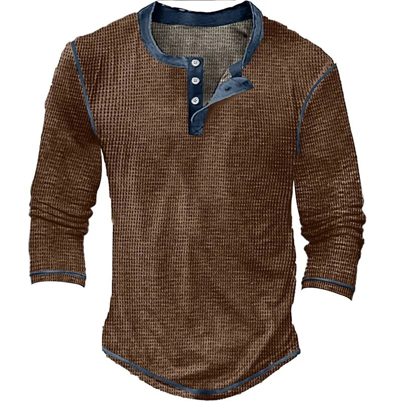 Arian - Vintage Herren T-Shirt Waffelstrick Struktur