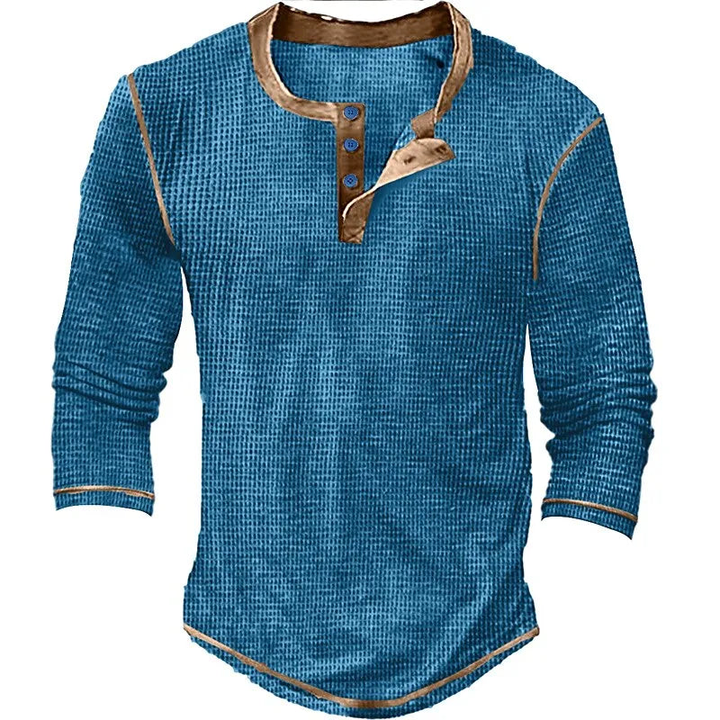 Arian - Vintage Herren T-Shirt Waffelstrick Struktur