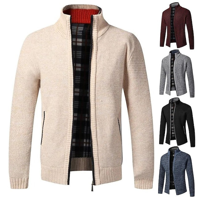 Tom Polo - Stylischer Zipper-Strickpullover für Herren (italienisches Design)