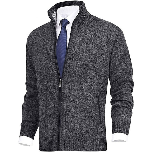Tom Polo - Stylischer Zipper-Strickpullover für Herren (italienisches Design)