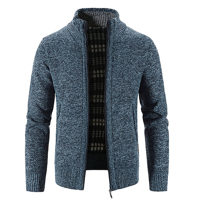 Tom Polo - Stylischer Zipper-Strickpullover für Herren (italienisches Design)