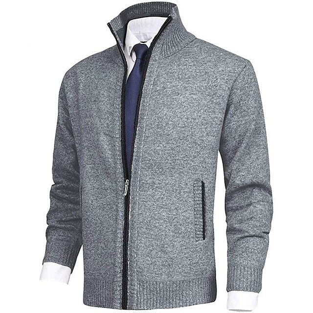 Tom Polo - Stylischer Zipper-Strickpullover für Herren (italienisches Design)