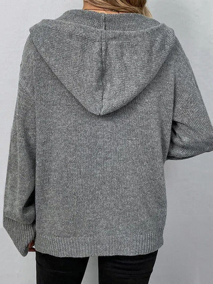 Monci® - Grauer einfarbiger Kapuzenpullover