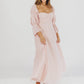 Corrine maxikleid mit gestuften armeln und taschen in ballerina pink - bump friendly