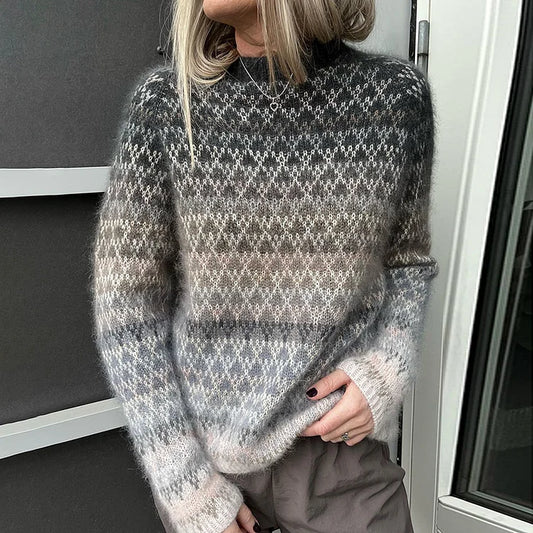 Ela - Isländischer Vintage Strick-Jacquard Pullover