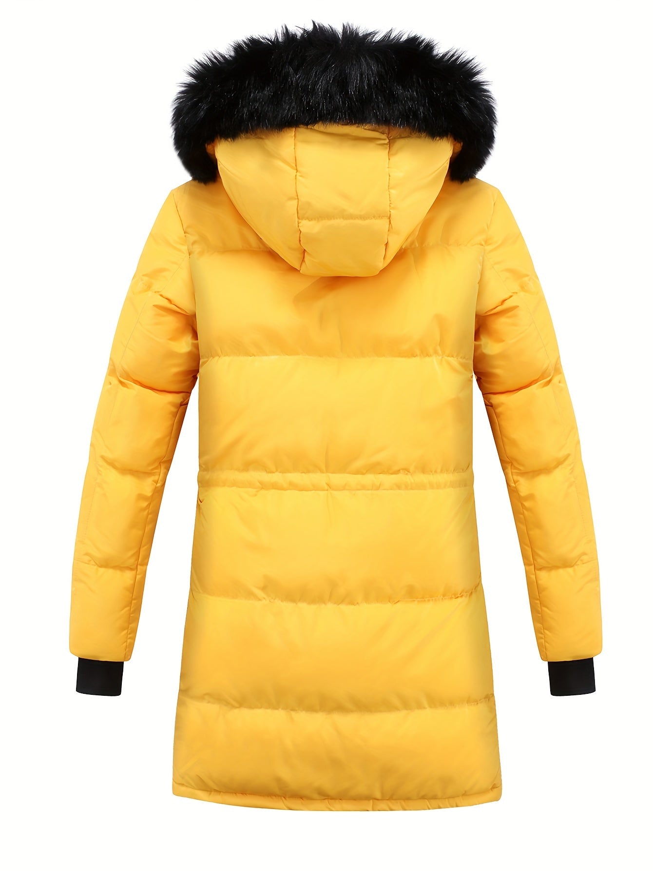 Damen-Winterjacke mit Kunstpelz und Steppung