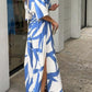 Blauweiss Flatterkleid