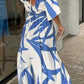 Blauweiss Flatterkleid