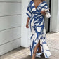Blauweiss Flatterkleid