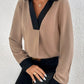 FallStil® - Spezielles schwarzes Trim Color Block Top