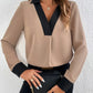 FallStil® - Spezielles schwarzes Trim Color Block Top