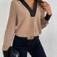 FallStil® - Spezielles schwarzes Trim Color Block Top