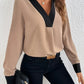 FallStil® - Spezielles schwarzes Trim Color Block Top