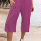 Amelyn - Einfache Hose mit hoher Taille und weitem Bein, einfarbig, mittlere Länge
