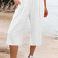 Amelyn - Einfache Hose mit hoher Taille und weitem Bein, einfarbig, mittlere Länge
