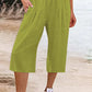 Amelyn - Einfache Hose mit hoher Taille und weitem Bein, einfarbig, mittlere Länge