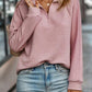Sharla - Einfarbiges Pullover-Top mit V-Ausschnitt