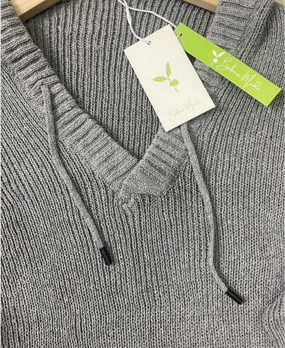 Monci® - Grauer einfarbiger Kapuzenpullover