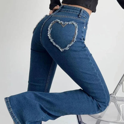 Ara | Hoch taillierte Jeans mit Herzfransen