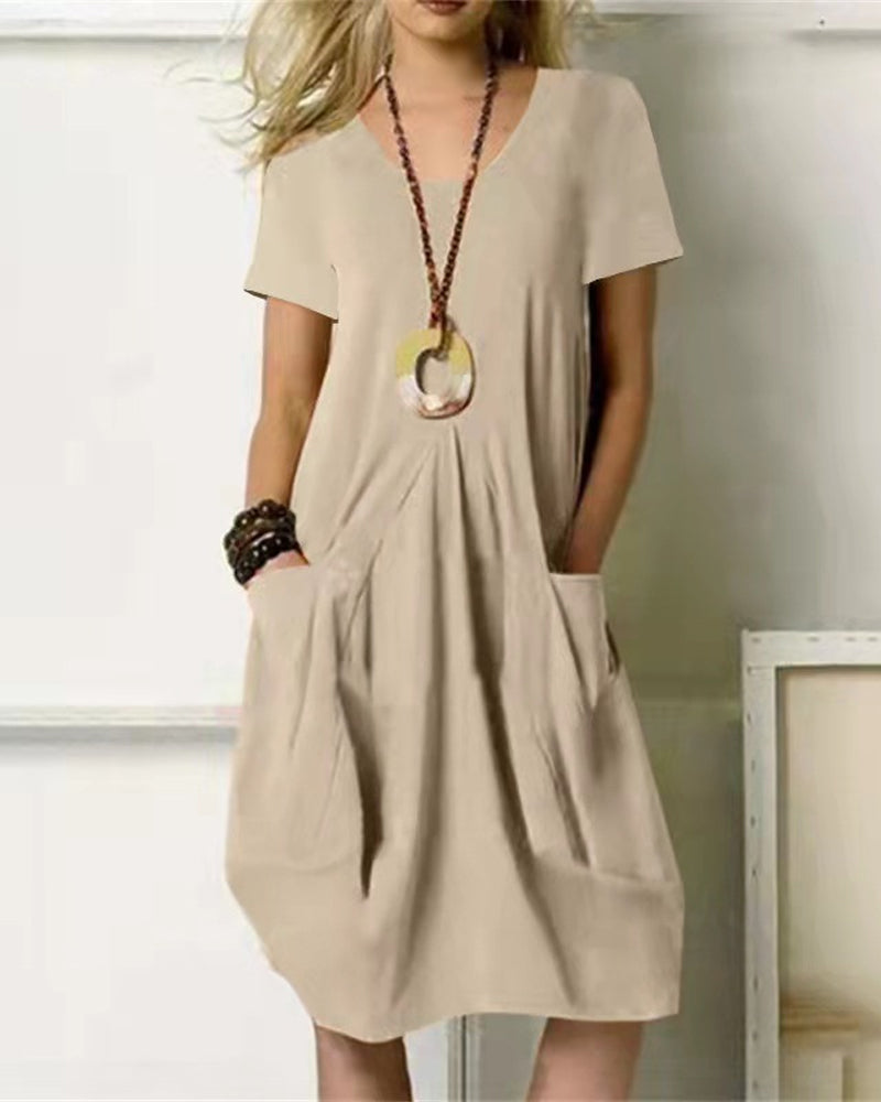 Nora - Khaki Tunika-Kleid