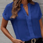 Kurzarmbluse mit V-Ausschnitt