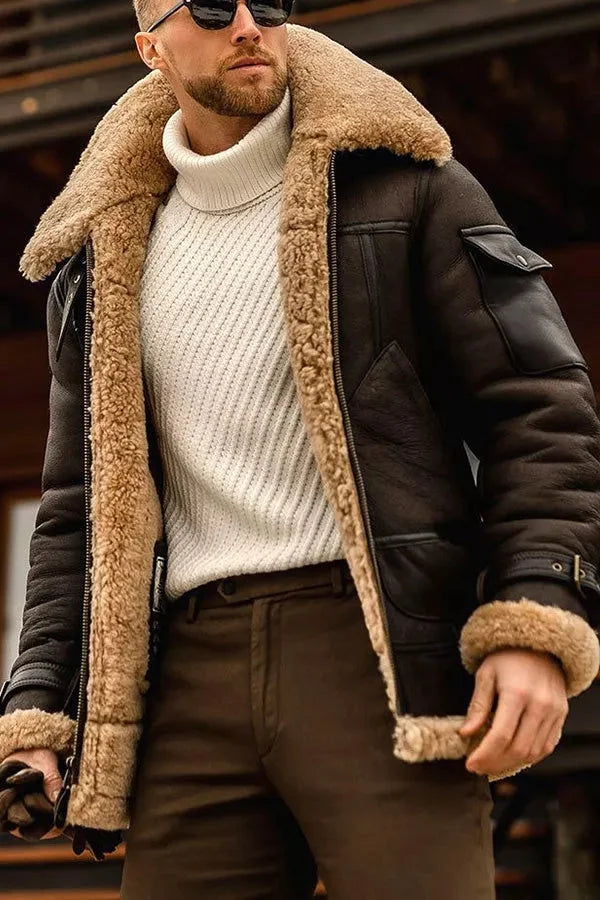 Herren camel stilvolle fliegende lederjacke