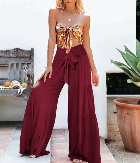 LAUREN - Plisseehose mit elastischem Bund