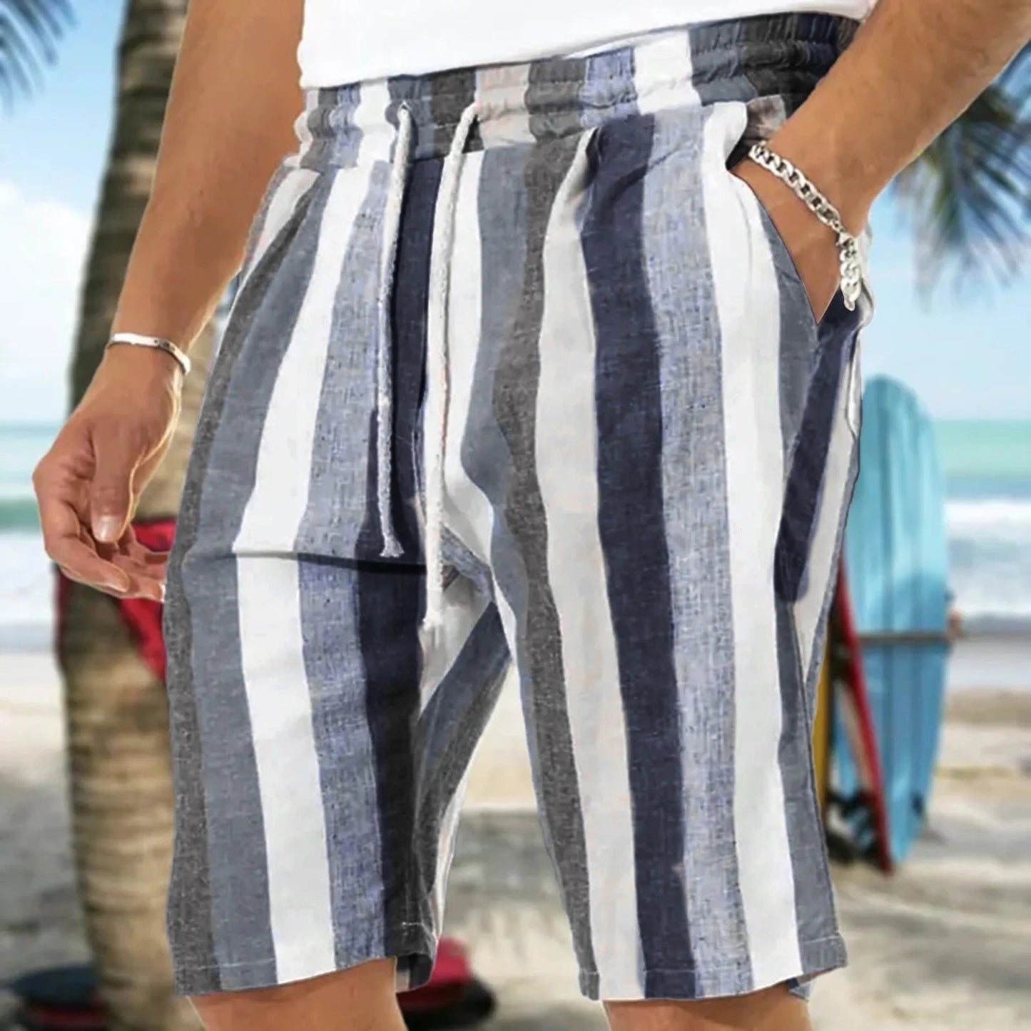 Moritz - Gestreifte Sommer-Strandshorts