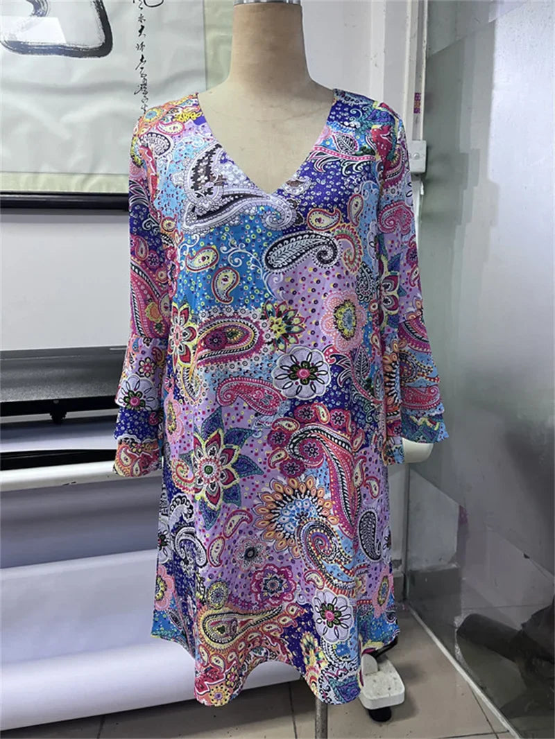 Isabella - Bunte Paisley Minikleid